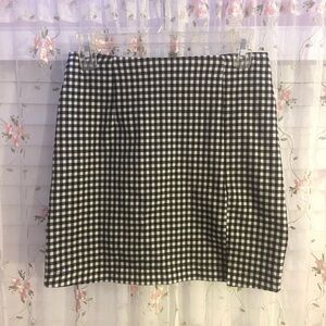 Wild Fable Black and White Gingham Pencil Skirt